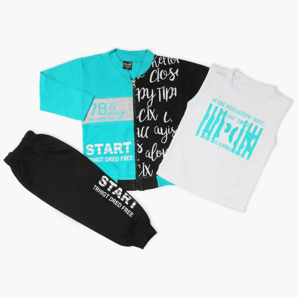 Boys 3Pcs Suit - Sky Blue