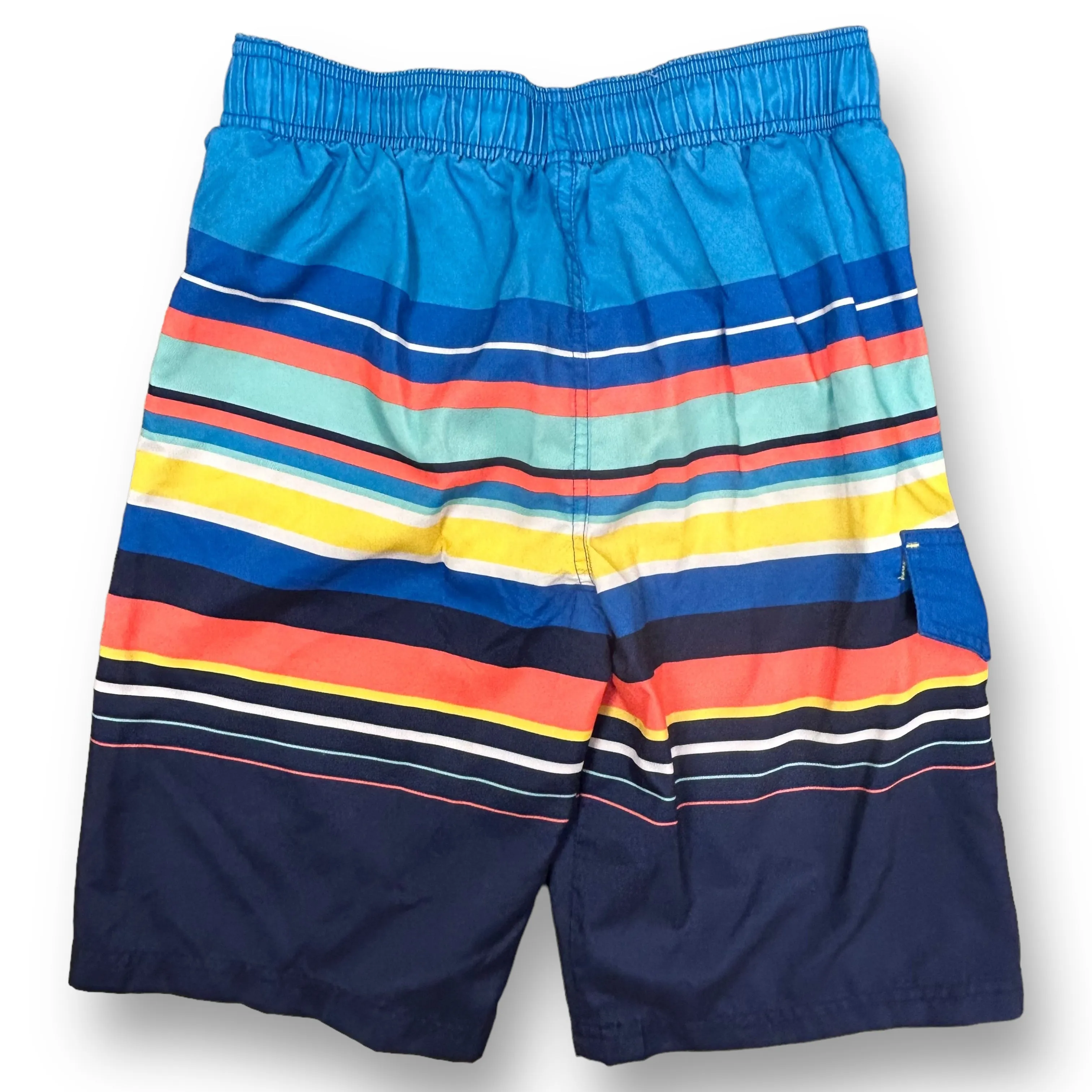 Boys Cat & Jack Size 16 X-Large Multi-Color Striped Swim Trunks