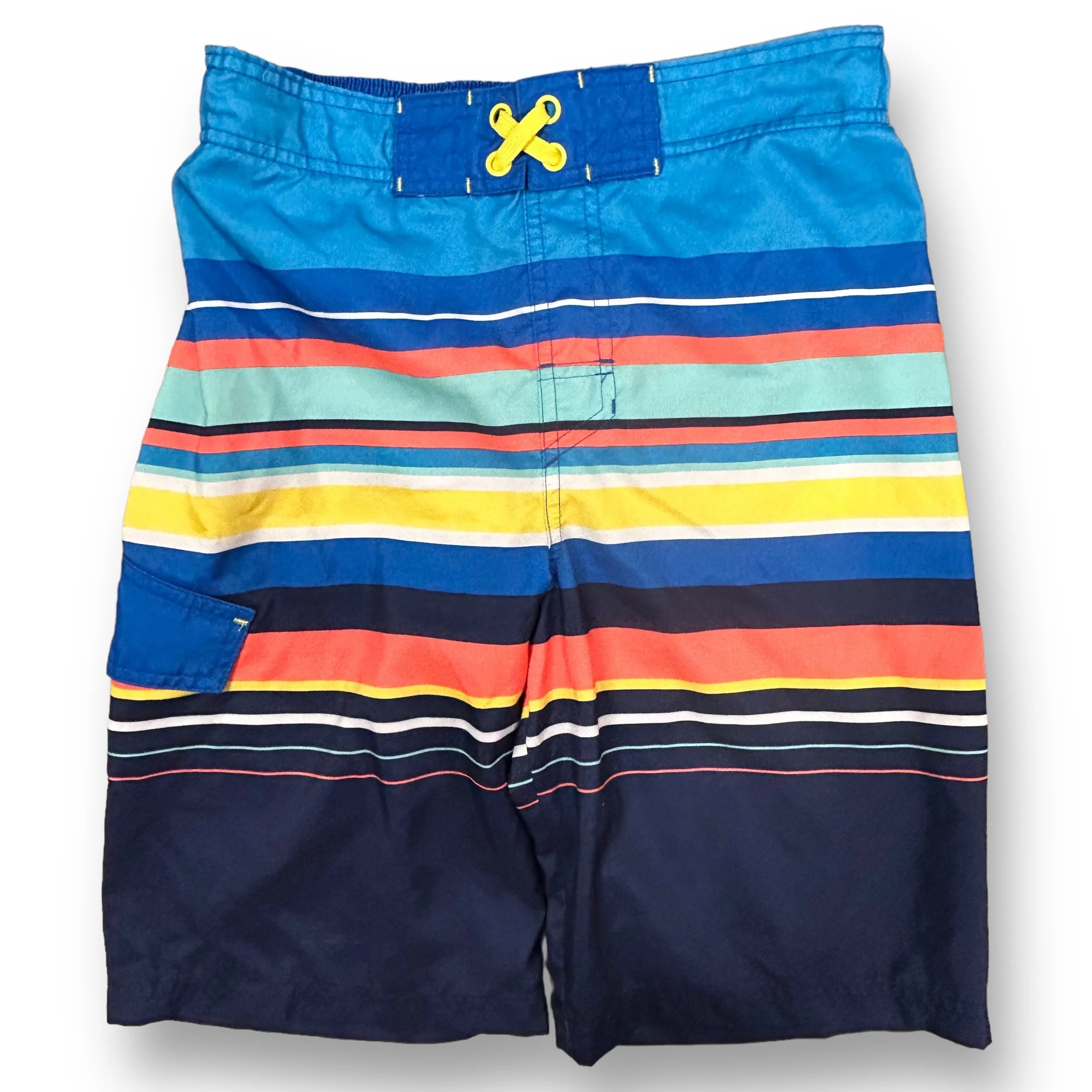 Boys Cat & Jack Size 16 X-Large Multi-Color Striped Swim Trunks