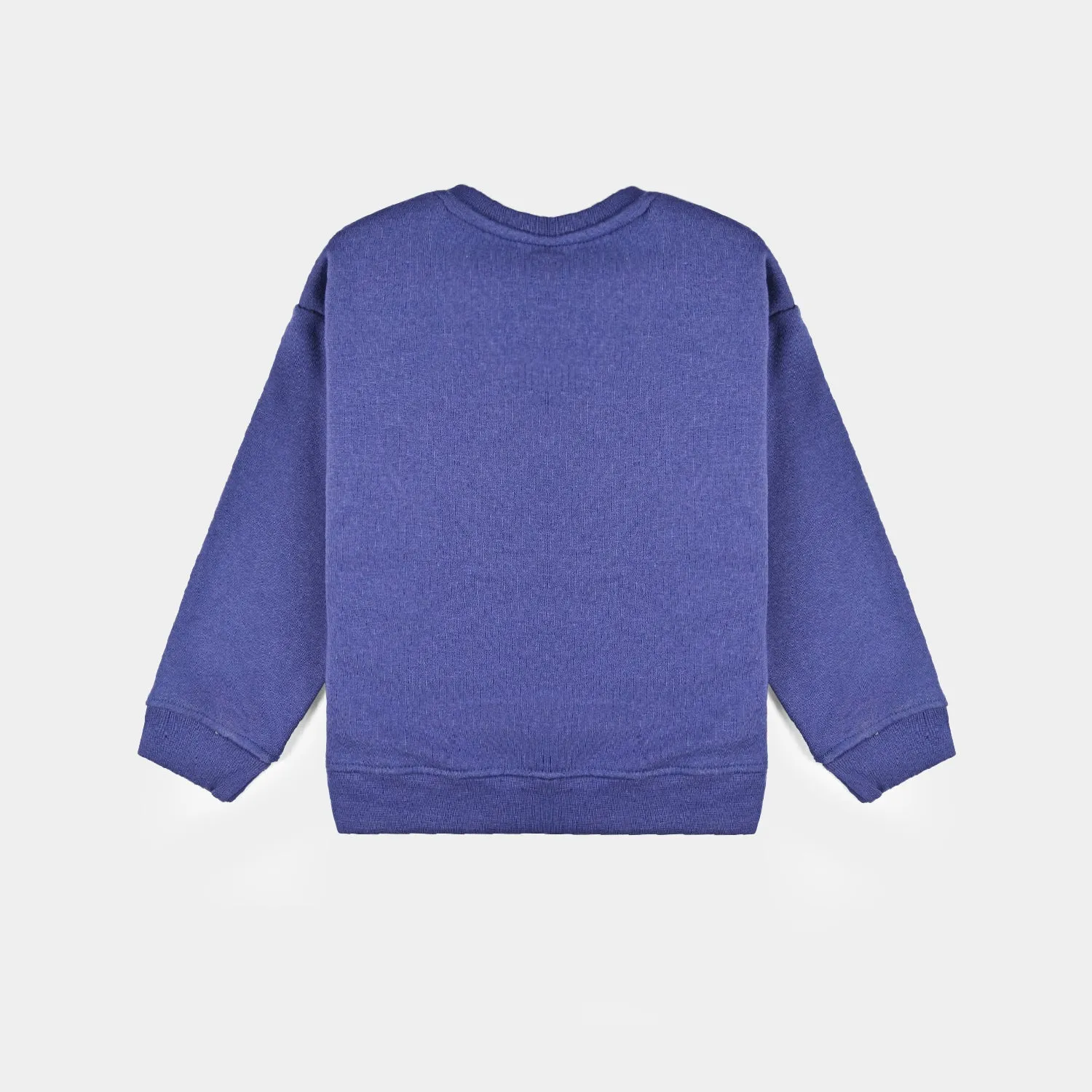 Boys Cotton Terry Sweatshirt-Navy Blue