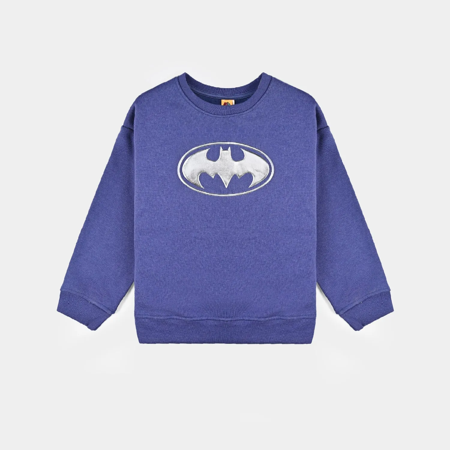 Boys Cotton Terry Sweatshirt-Navy Blue