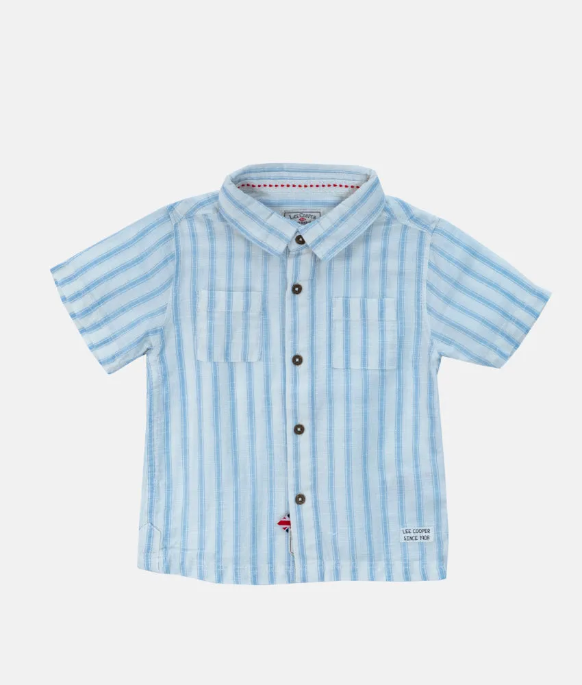 Boys Formal Lee Cooper Shirt - Blue Stripes
