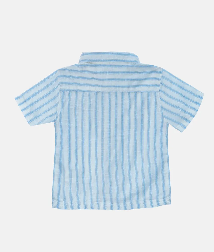 Boys Formal Lee Cooper Shirt - Blue Stripes