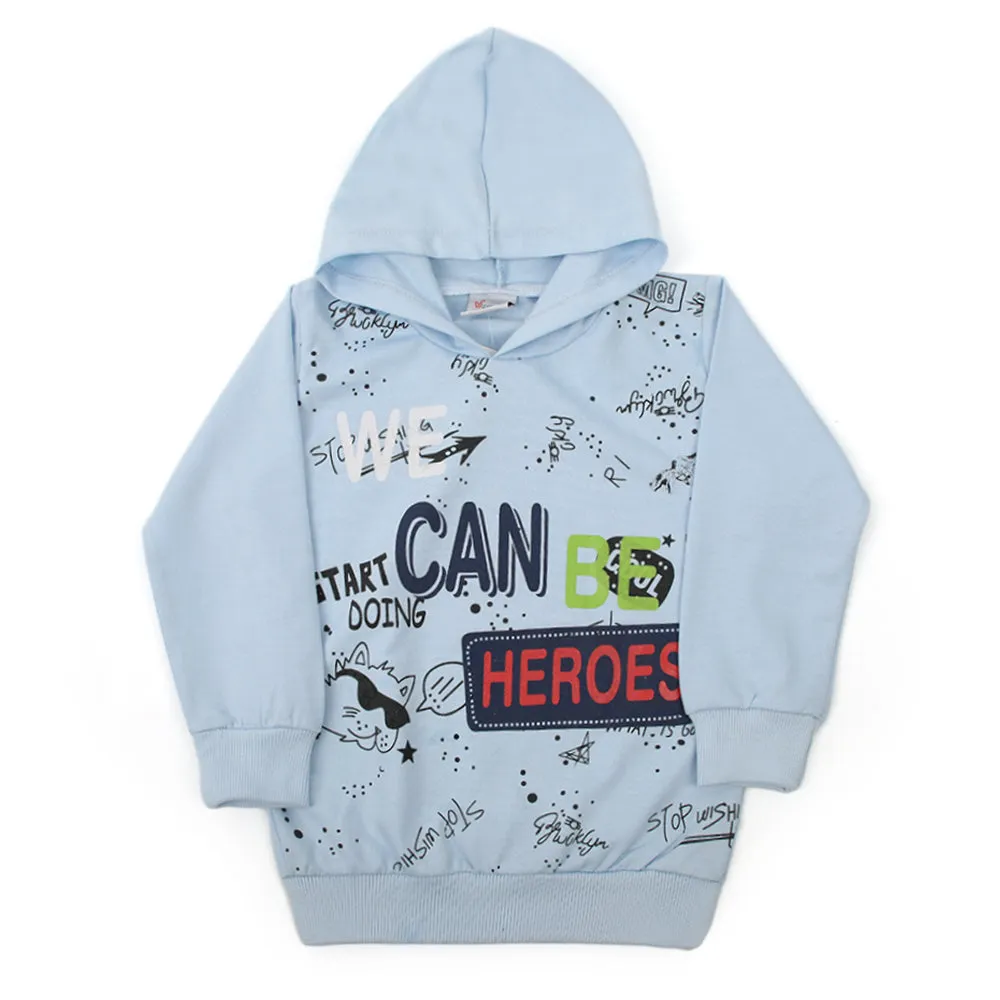 Boys Full Sleeves Hoodie - Sky Blue