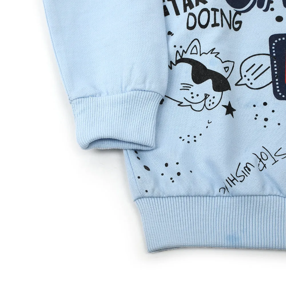 Boys Full Sleeves Hoodie - Sky Blue