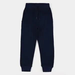 Boys Terry and Fleece Pajama Basic -NAVY