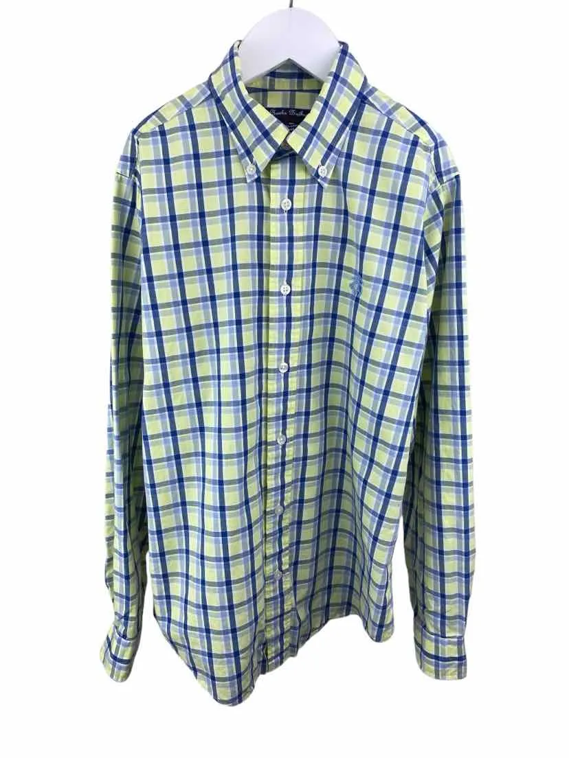 Brooks Brothers Boys' Plaid Shirt Yellow/Blue Size M (10-12)
