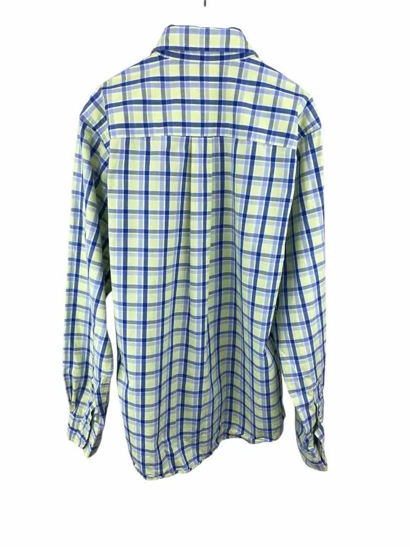 Brooks Brothers Boys' Plaid Shirt Yellow/Blue Size M (10-12)
