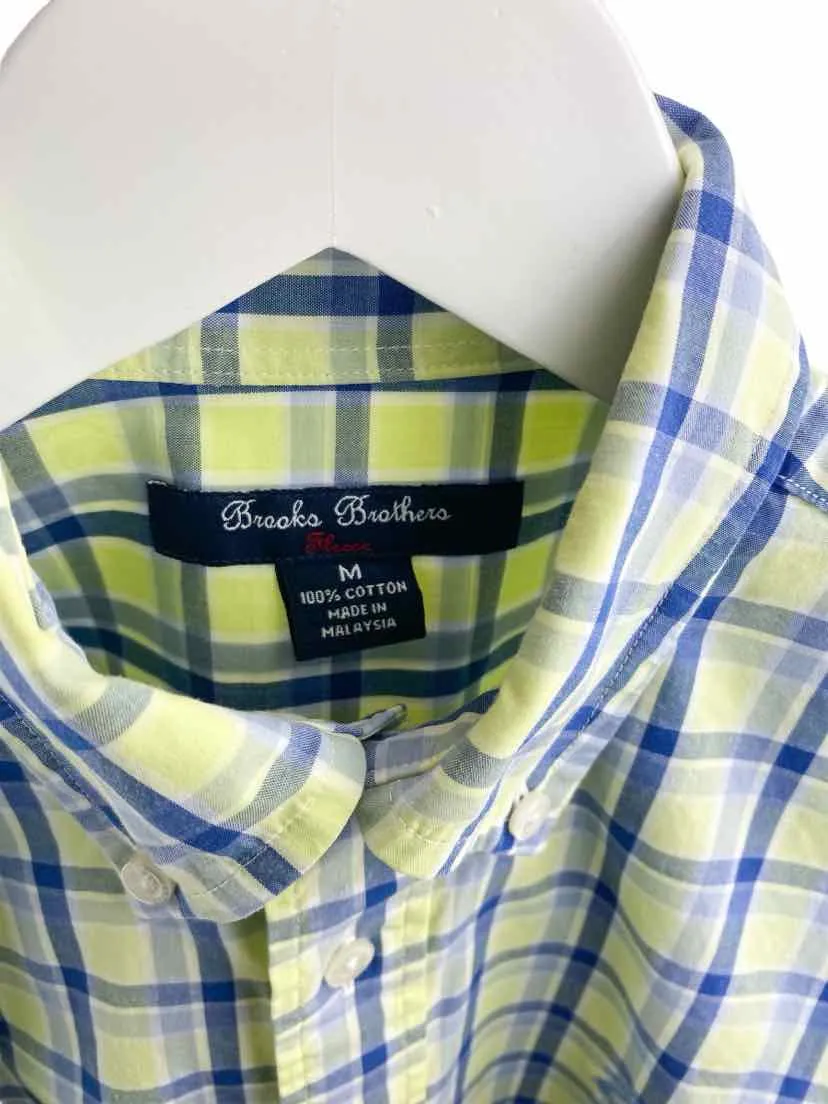 Brooks Brothers Boys' Plaid Shirt Yellow/Blue Size M (10-12)