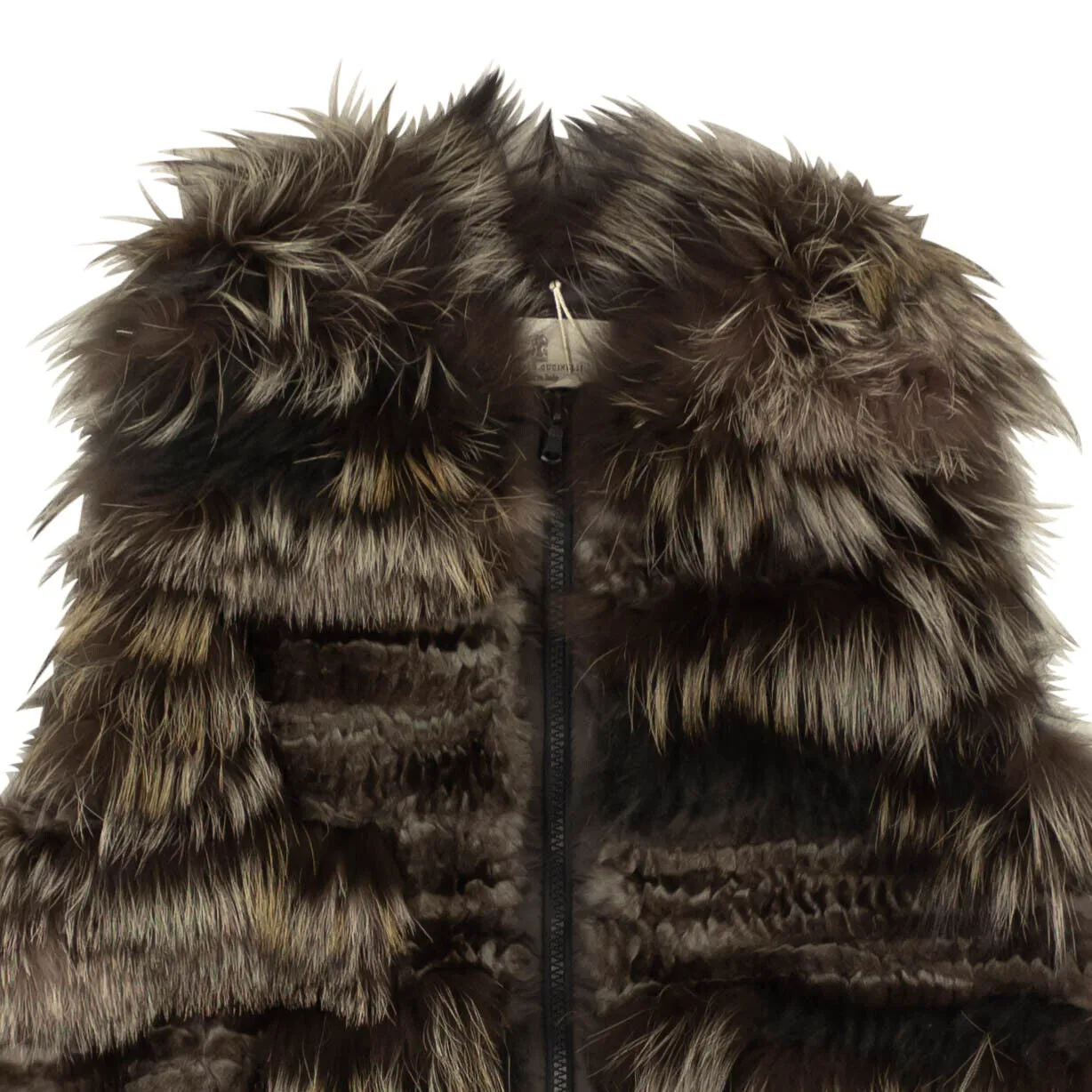 Brown Mink Zip-Up Vest
