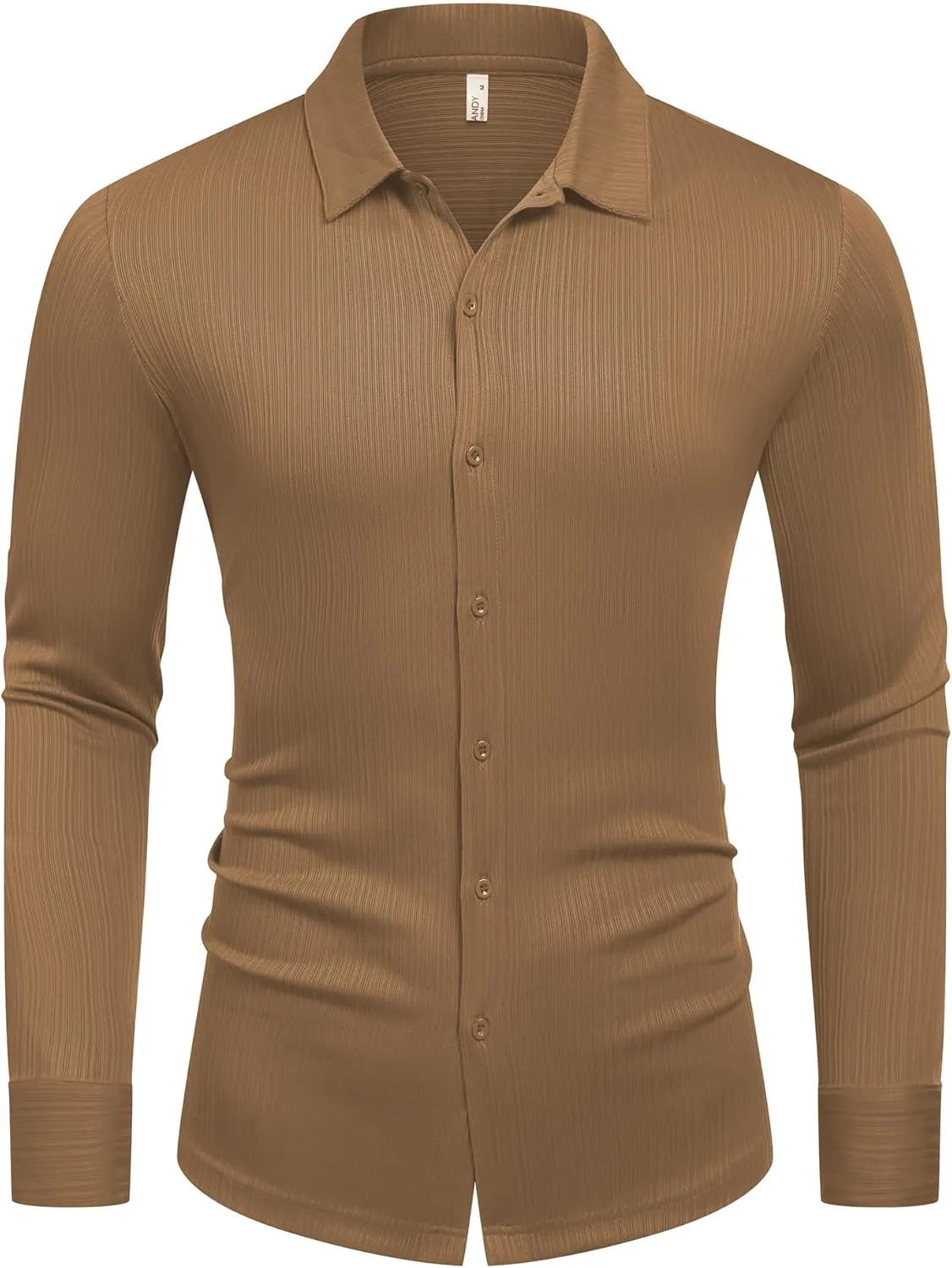 COOFANDY Athletic Fit Dress Shirts for Men Ribbed Knit Textured Button Down Shirts