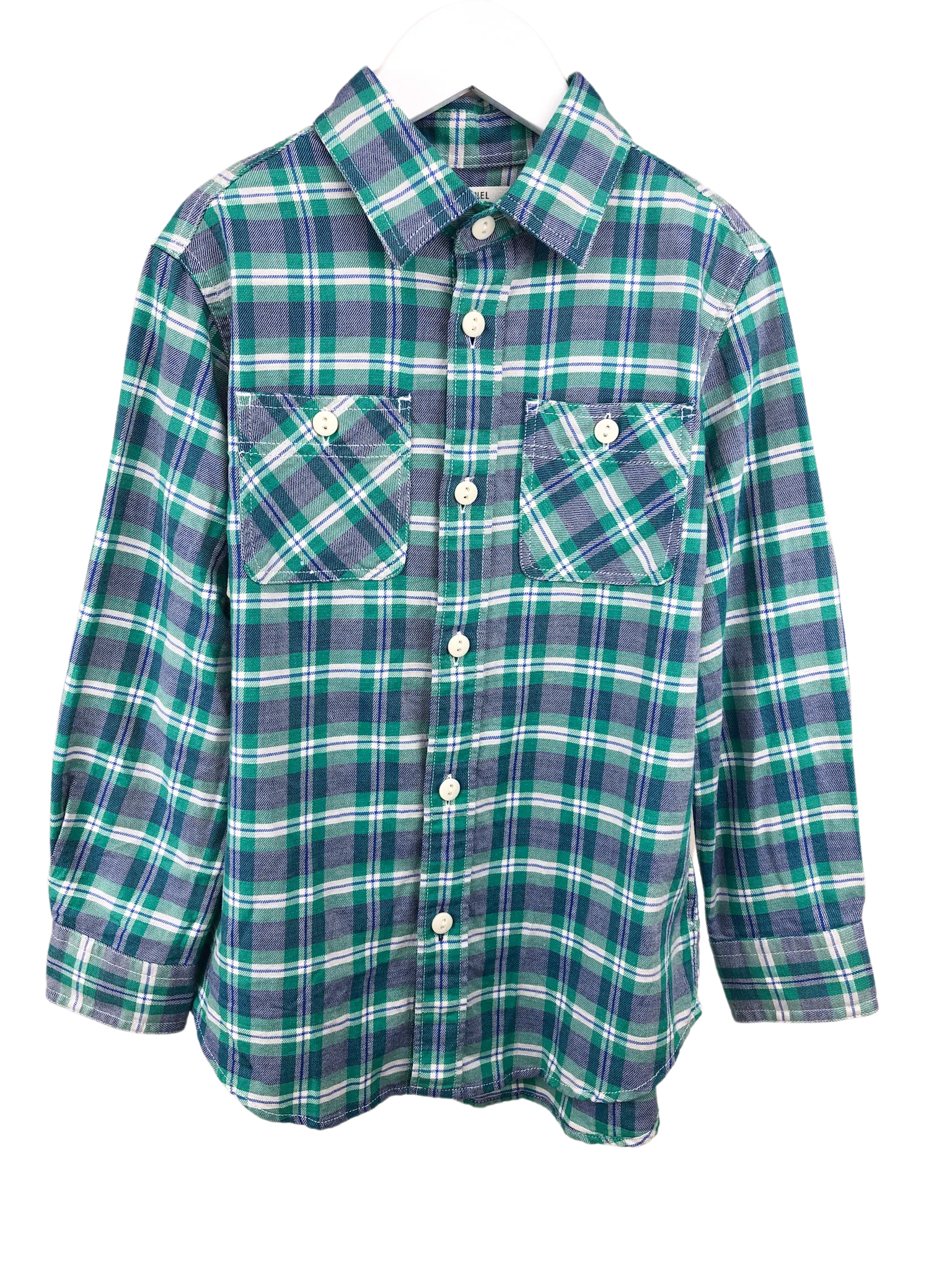 Crewcuts, Boys' Plaid Cotton Shirt, Green/Multi, Size 6-7