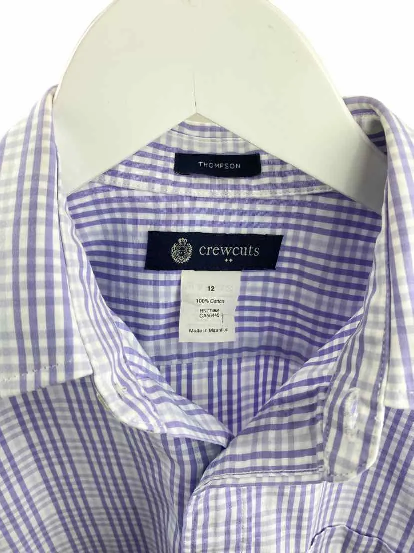 Crewcuts Factory, Boys' Plaid Thomson Shirt, Lavender/White, Size 12