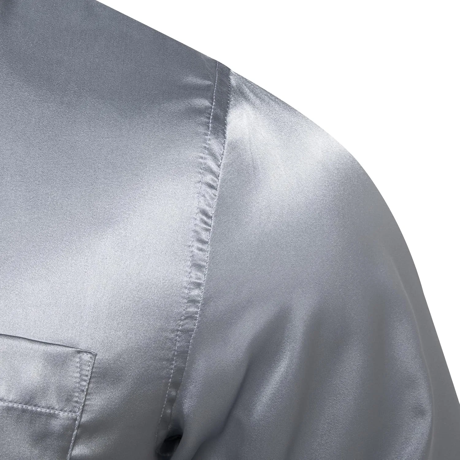 DiBanGu Mens Dress Shirt Long Sleeve Solid Satin Regular Fit Casual Button Down Shirts for Wedding Party Formal