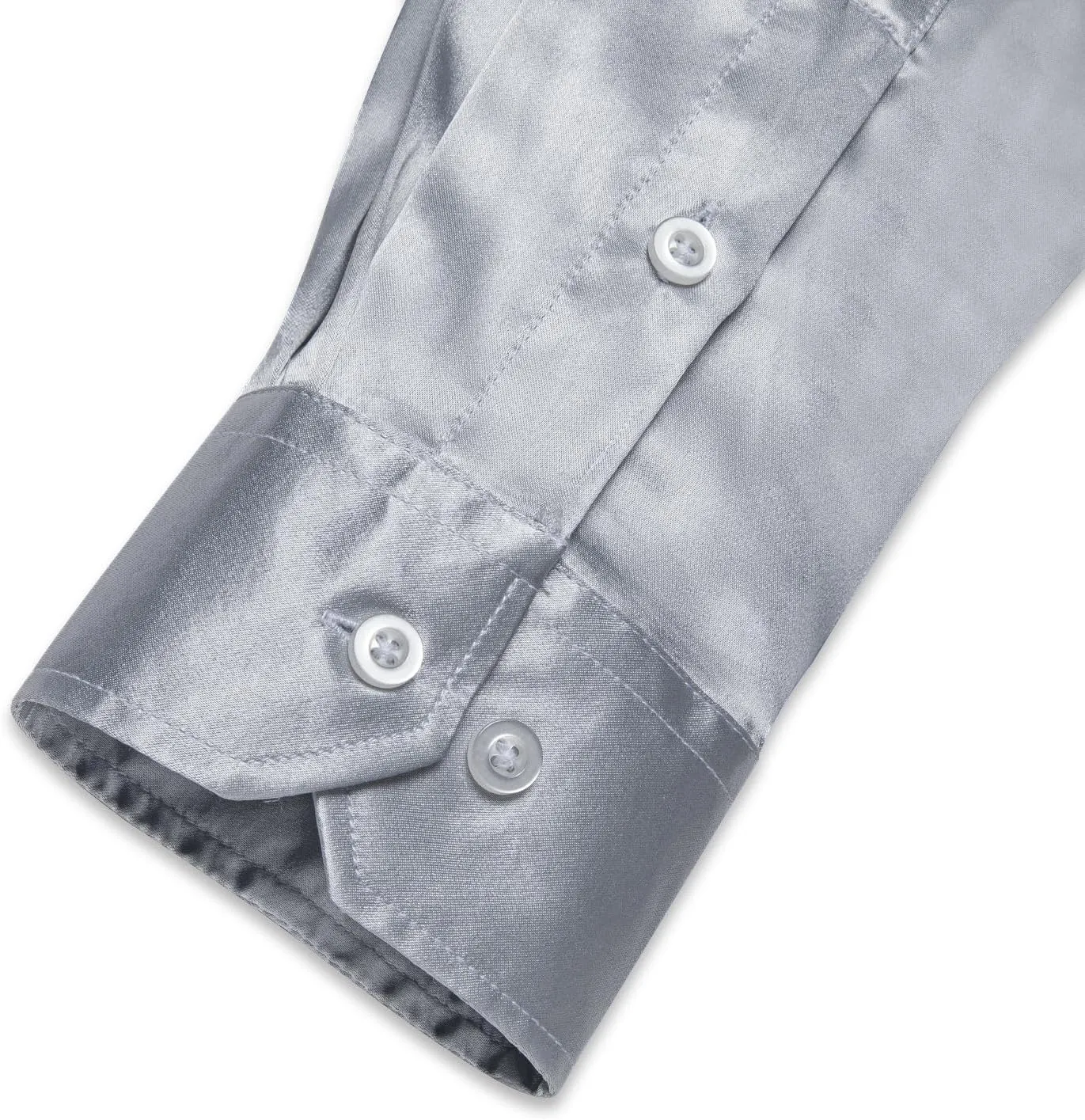 DiBanGu Mens Dress Shirt Long Sleeve Solid Satin Regular Fit Casual Button Down Shirts for Wedding Party Formal