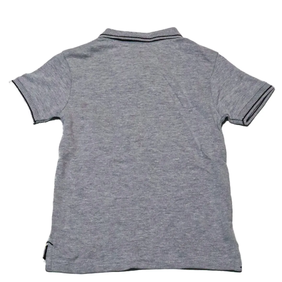 Grey Mandarin Collar Polo Shirt