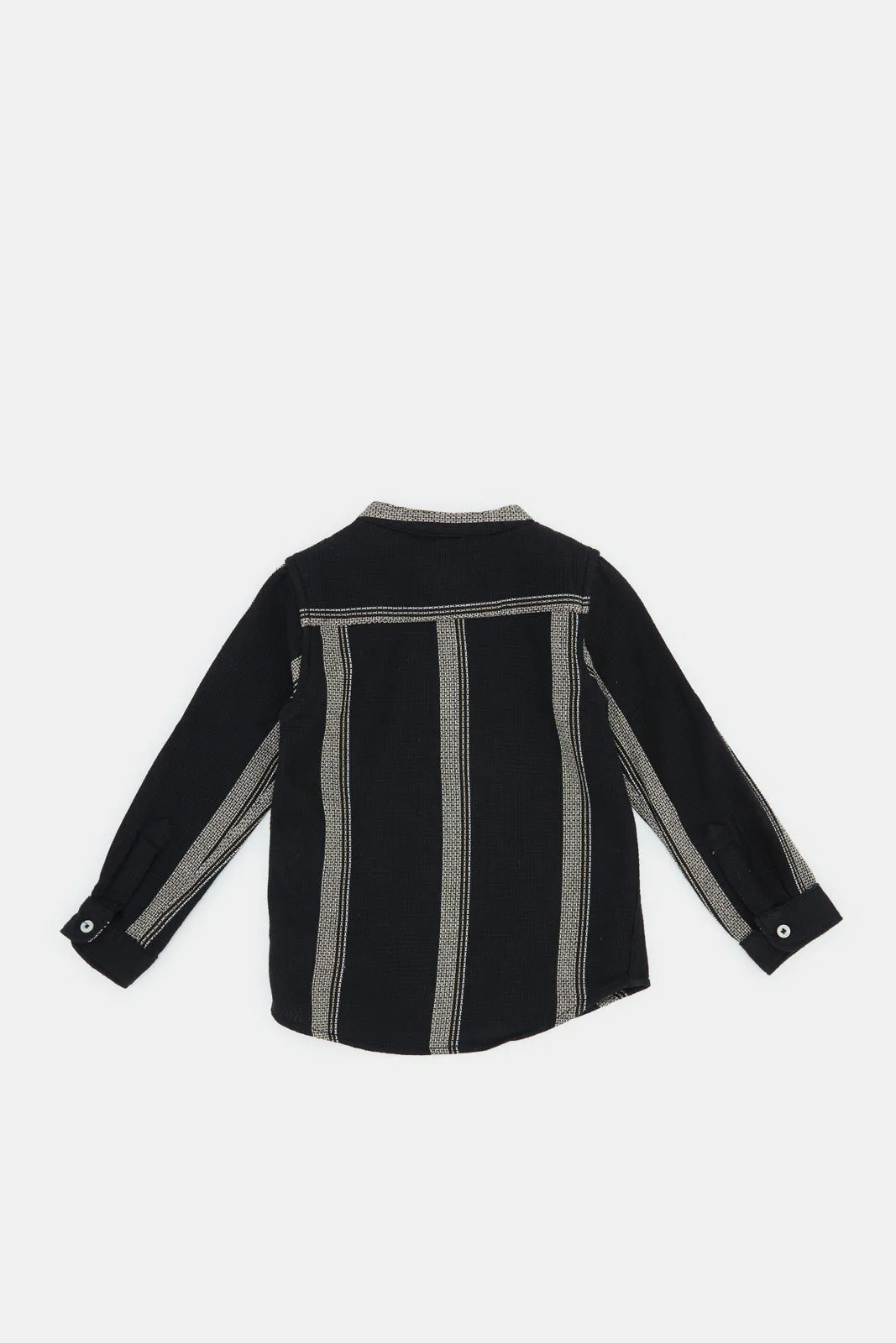 Infant Boys Black Striped Shirt