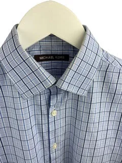 Michael Kors, Boys' Tattersol Plaid Shirt, Blue/Navy, Size 16
