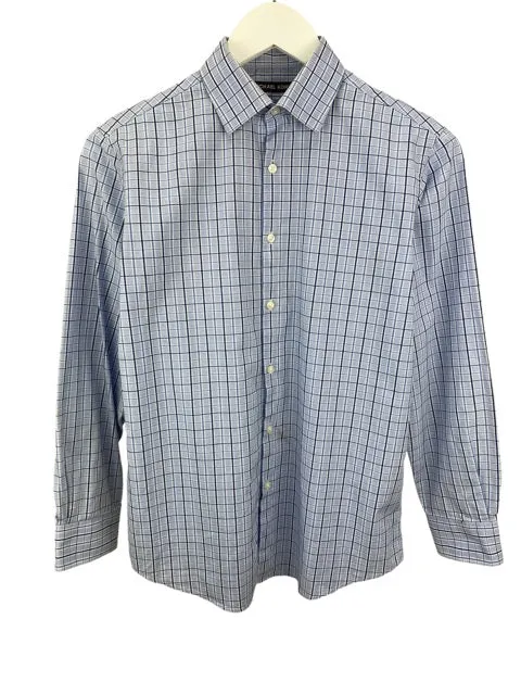 Michael Kors, Boys' Tattersol Plaid Shirt, Blue/Navy, Size 16