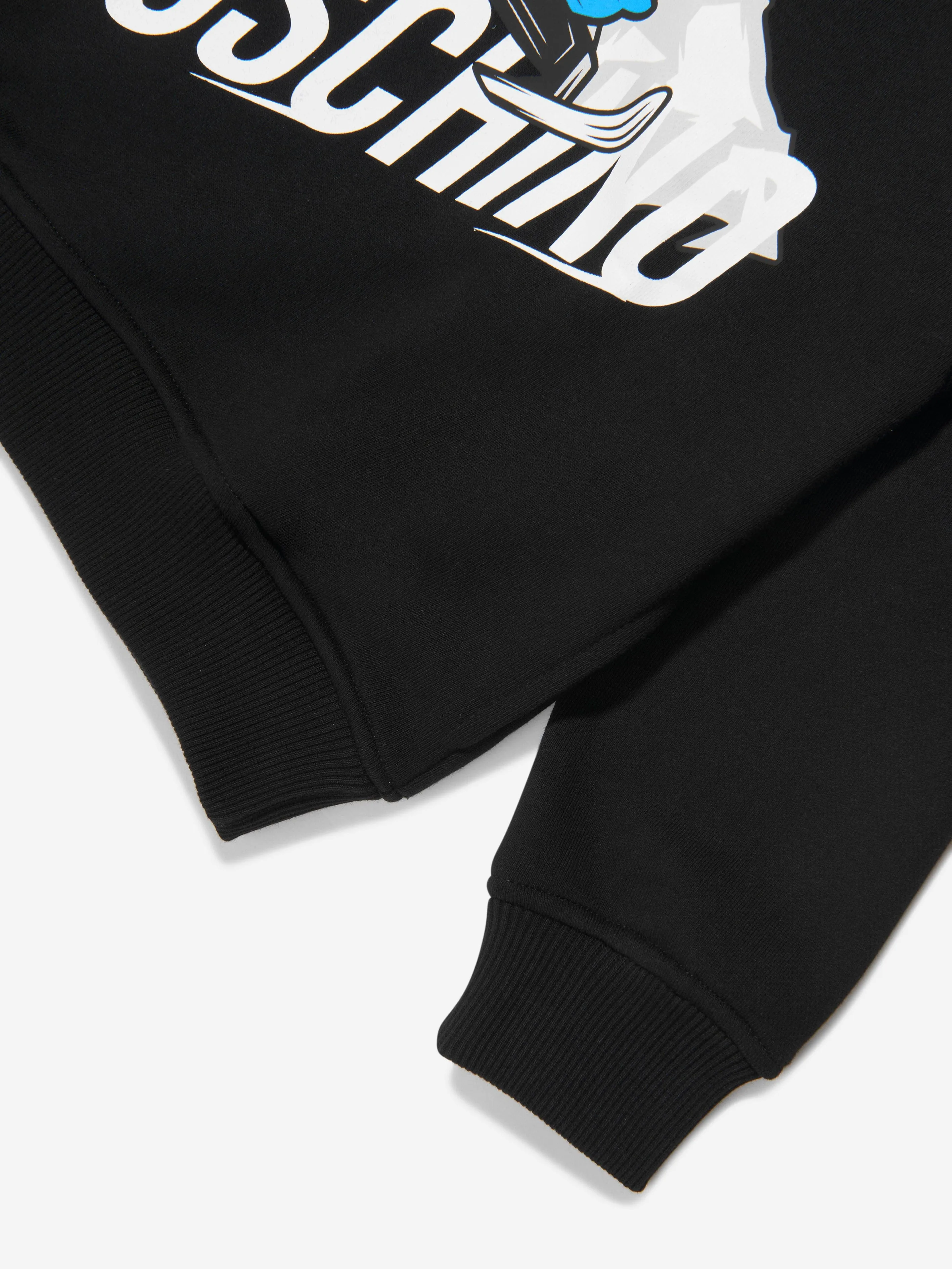 Moschino Kids Logo Hoodie in Black