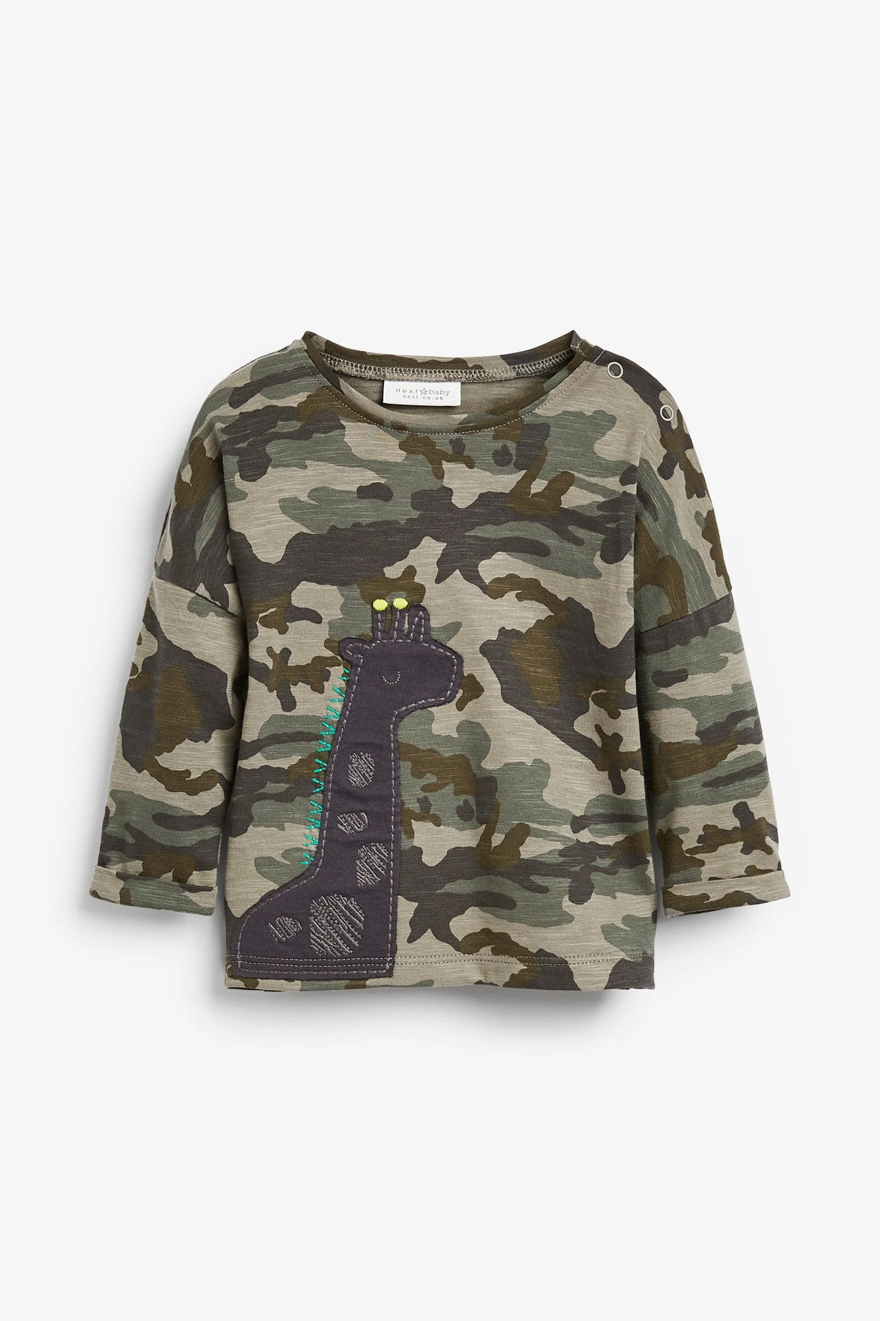 Next Khaki 2 Pack Giraffe Camouflage Baby Boys T-Shirt