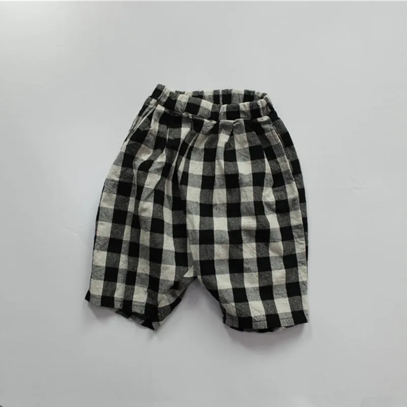 Plaid Calf-Length Pants