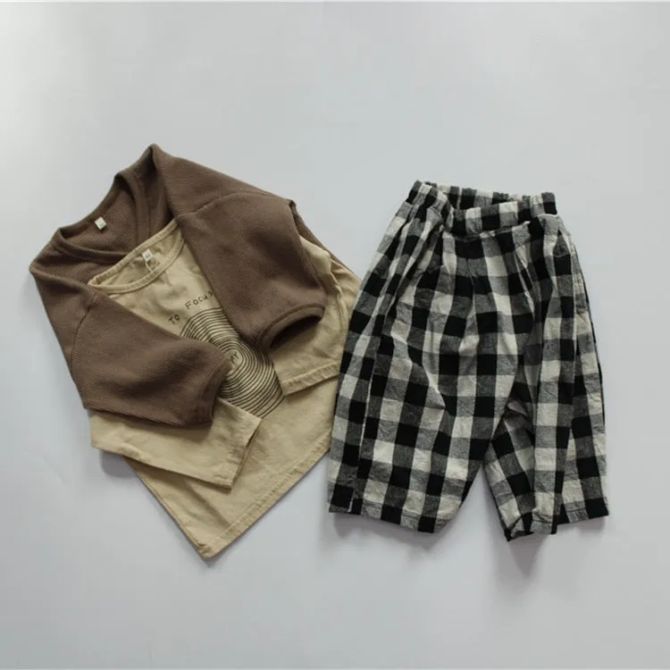 Plaid Calf-Length Pants