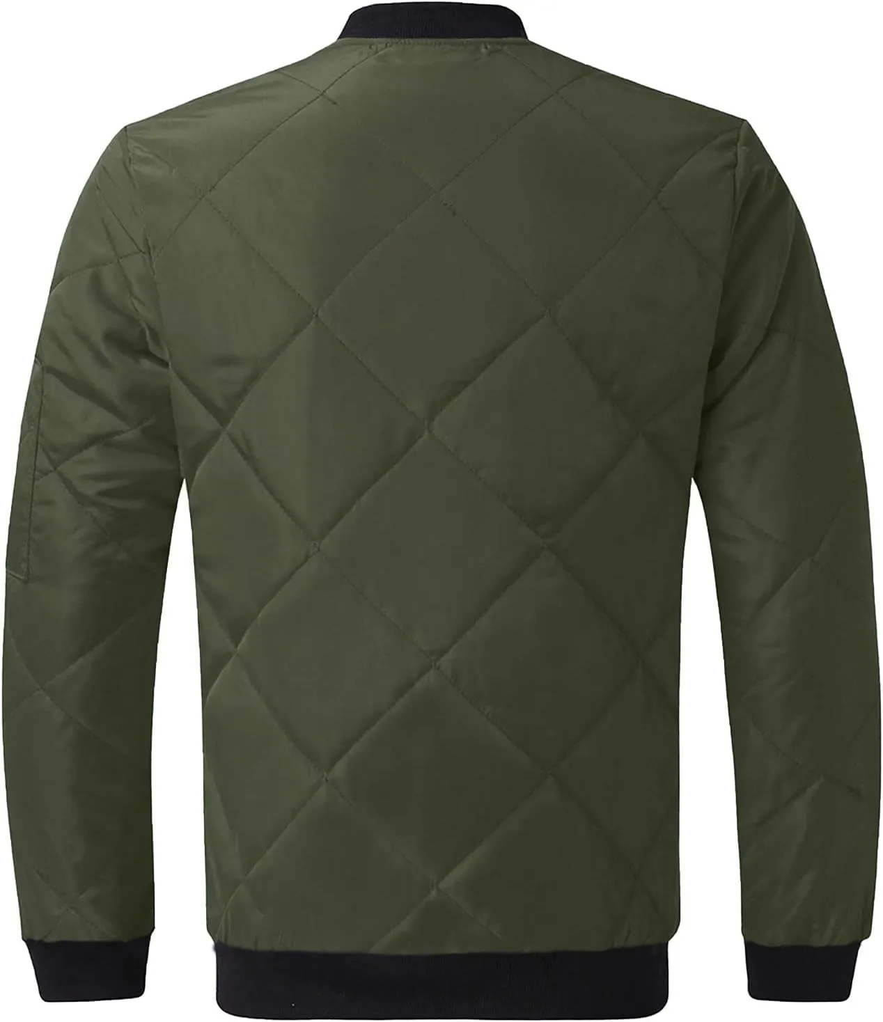 Quilted Insulated Jacket Mens Lightweight Puffer Jacket Zip up Padded Coat Warm Down Jacket Casual Winter Coats