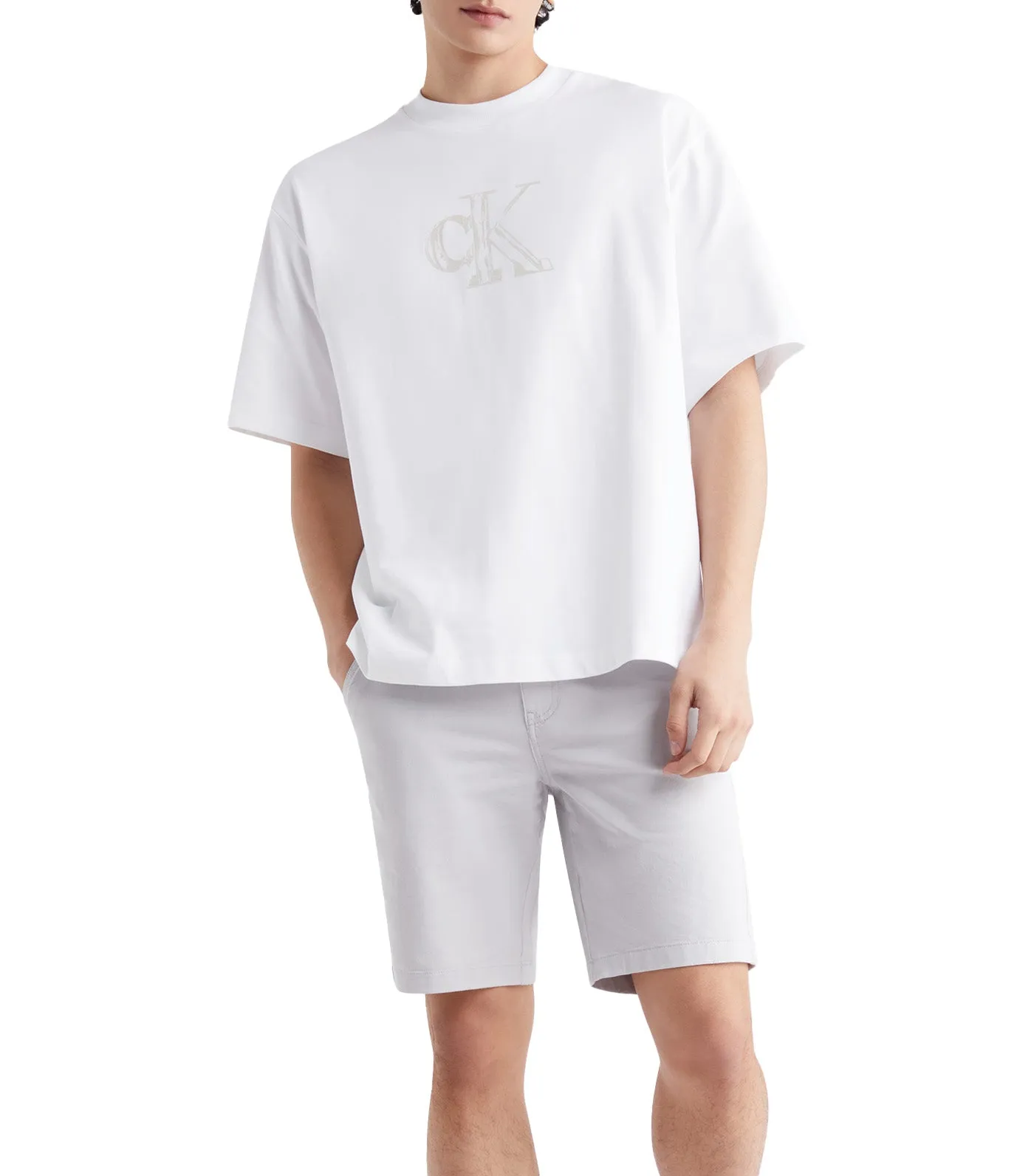 Relaxed Fit Logo Tee Bright White