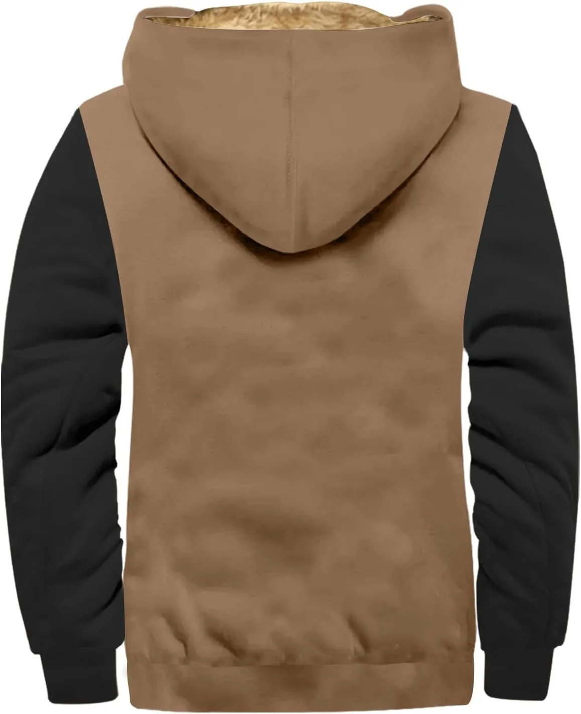 RTRDE Mens Hooded Jacket Outdoor Sherpa Fleece Lined Jackets Warm Winter Zip Up Sweatshirts Hoodie Coats Jacket, M-7XL