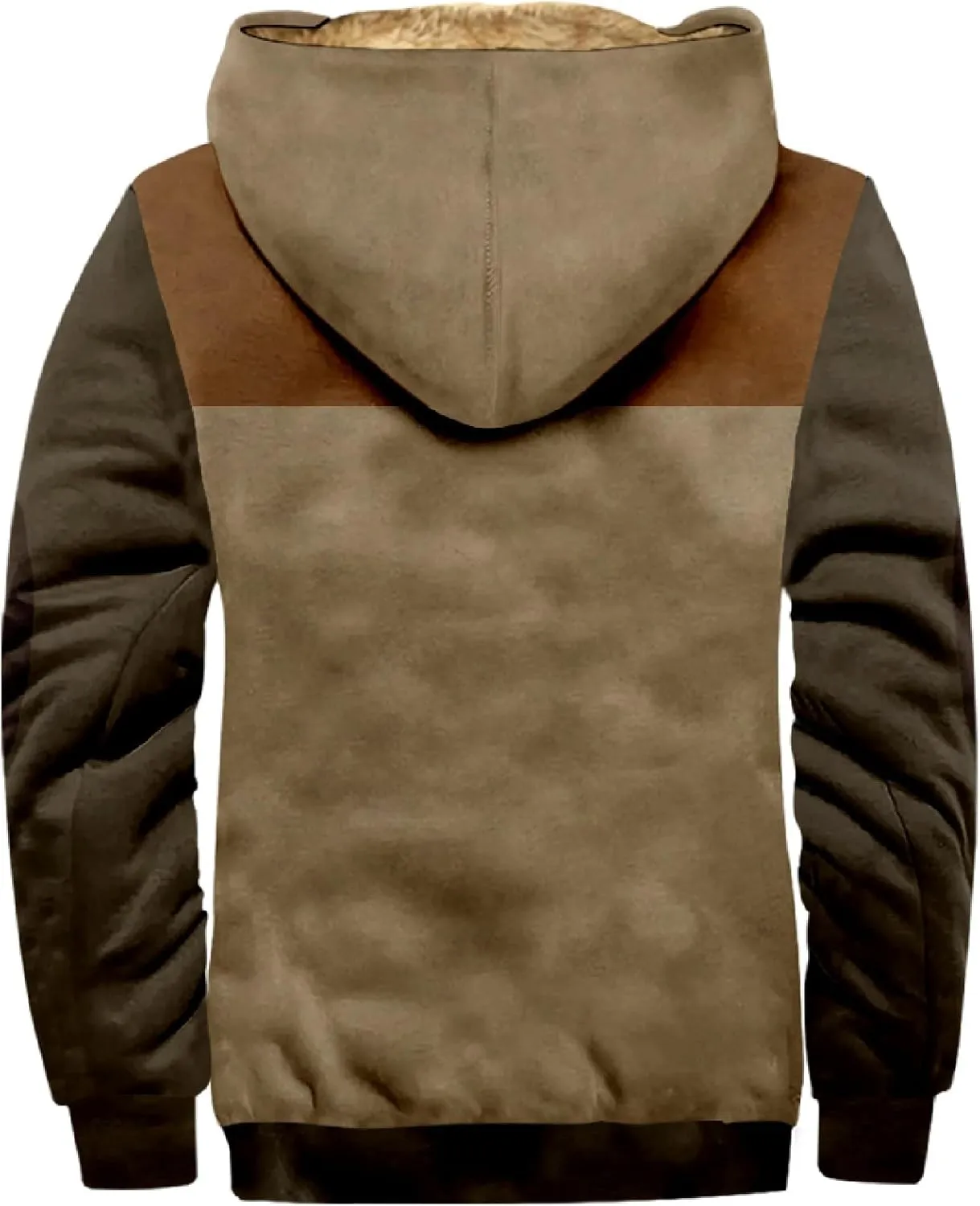 RTRDE Mens Sherpa Lined Jacket with Hood Winter Full Zip Up Hoodies Jacket Fleece Heavyweight Coats Pockets Jacket