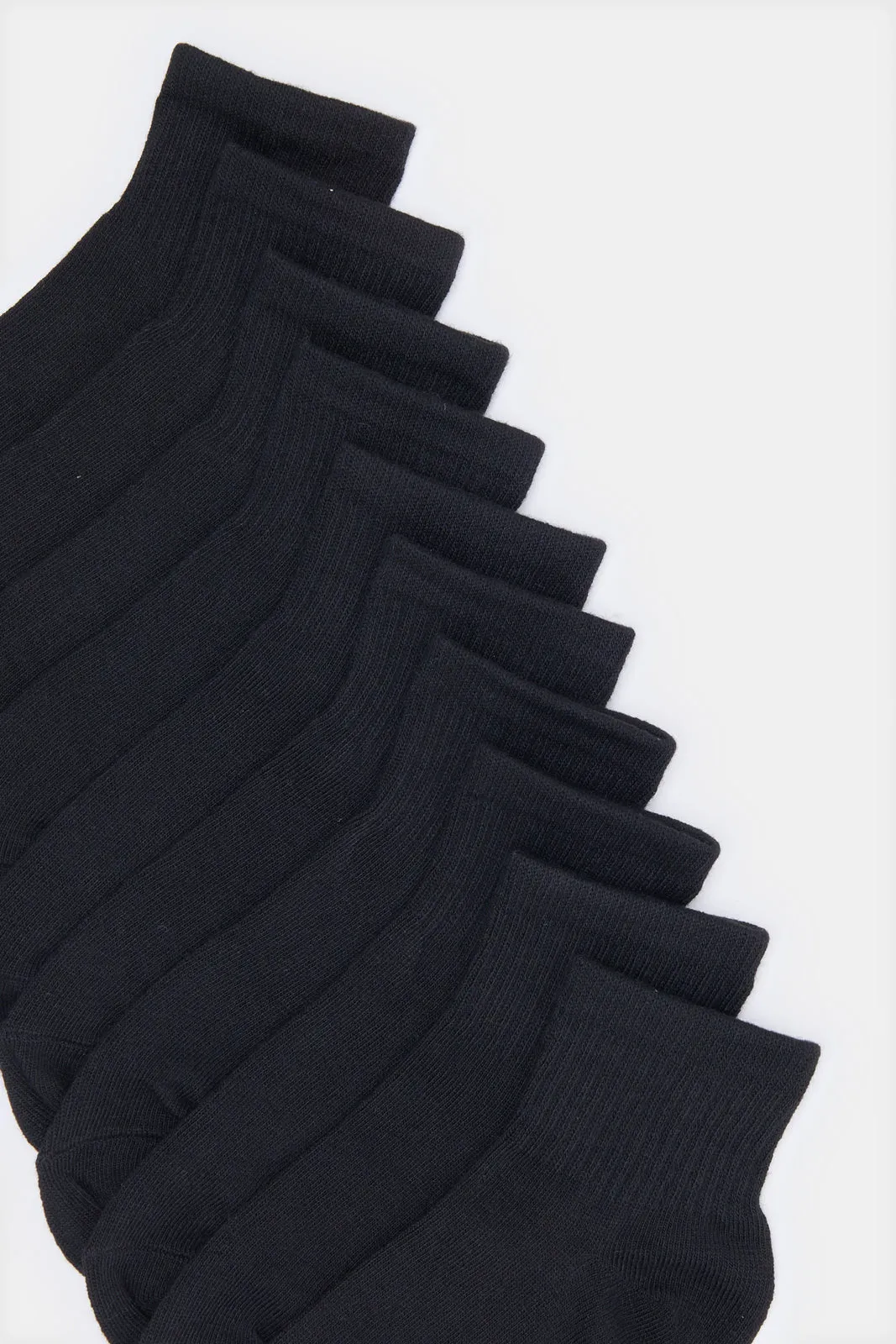Senior Boys Black High Ankle Socks Set (Pack of 5)
