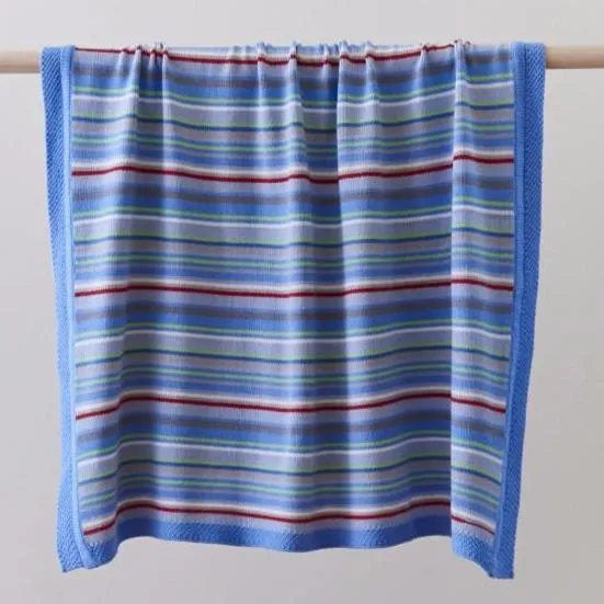 Stripe Baby Blanket in Blue