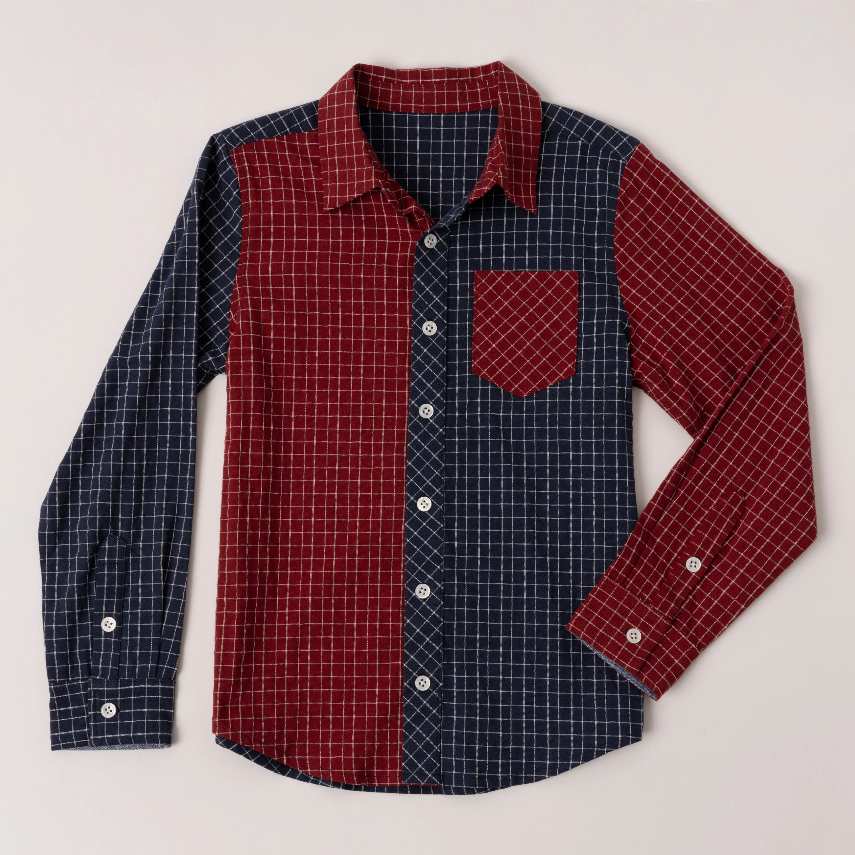 Window Pane Color Block Shirt