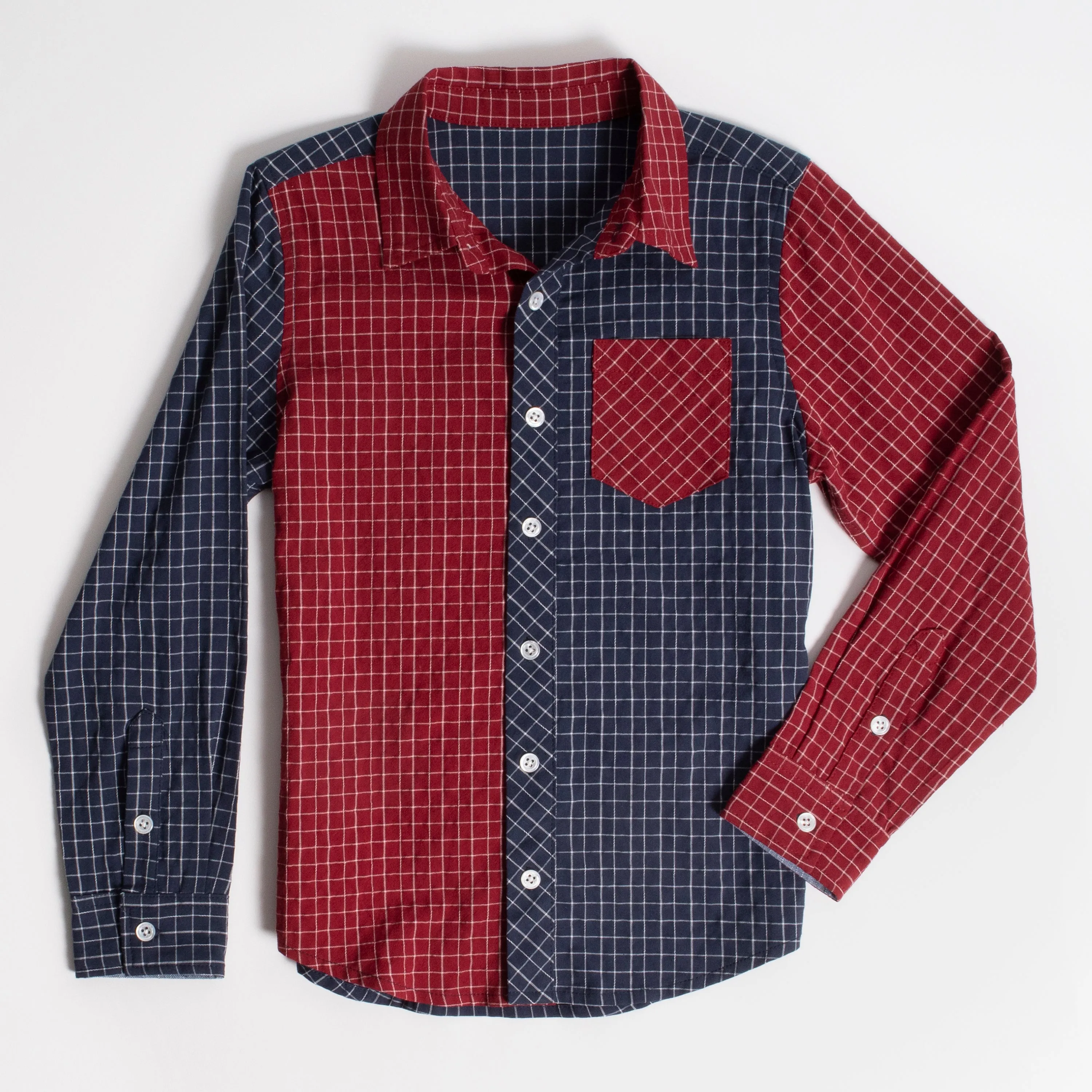 Window Pane Color Block Shirt