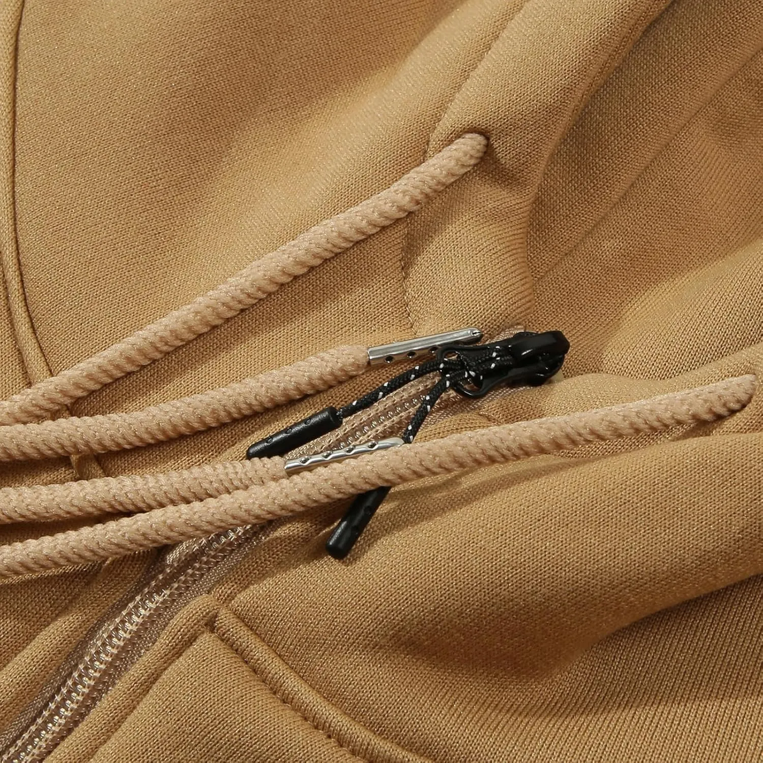 Zip Up Hoodie Men's Casual Sports Coat Loose Long Sleeve Pocket Sweatshirt Drawstring Hooded Jacket Top